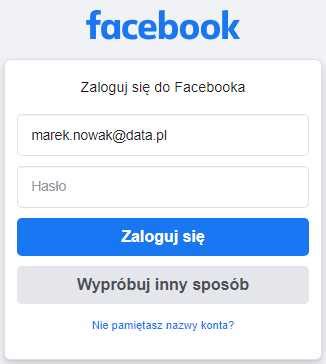 Zaloguj się do Facebooka